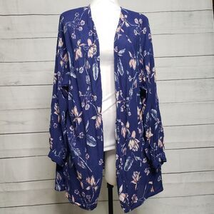 Billabong gauzy blue open cardigan small med